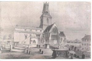 Sketch of Holy Trinity Church before 1840s repairs and restoration