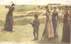 An early illustration of Lady Golfers at Minchinhampton
